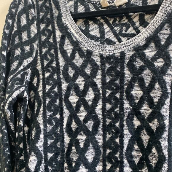 Moth Anthropologie midi small black and white diamond print cotton blend dress - Picture 5 of 7